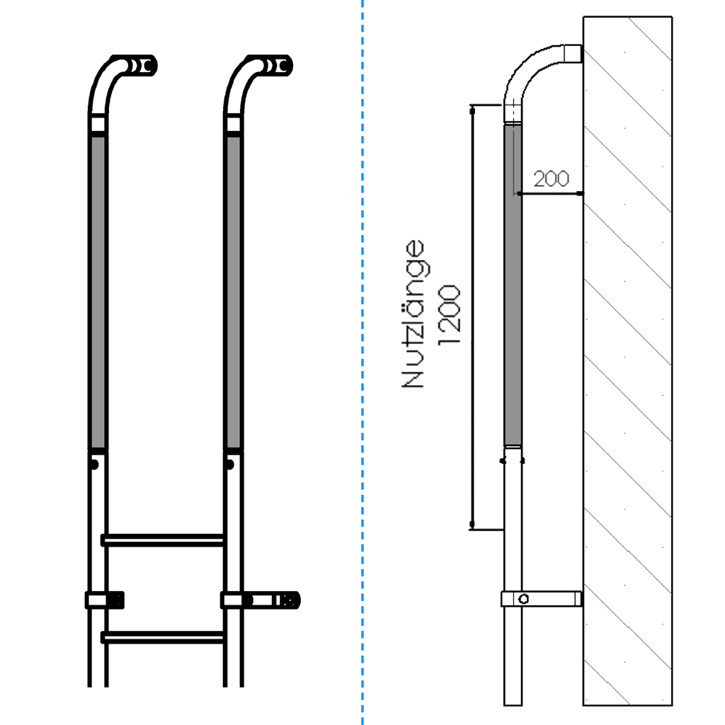 Holmverlängerung – gerade Holmverlängerung – gerade