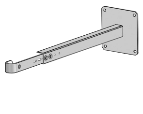 Wandbefestigung mit Leiteranschlussteil 770 – 945 mm (Platte) Beton Ø 34 mm
