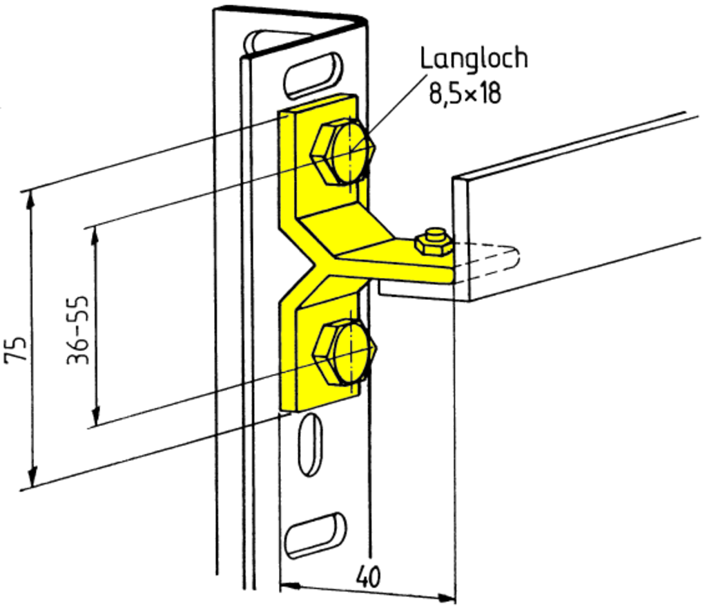 Schienenhalter (2 Stk.) gelocht Schienenhalter (2 Stk.) gelocht