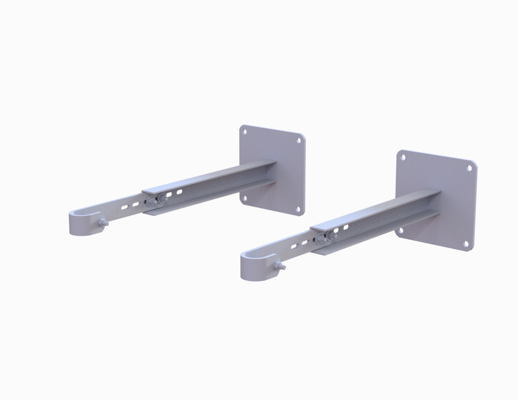 Wandbefestigung verstellbar, Ø 48, Mauerwerk, Stahl, feuerverzinkt