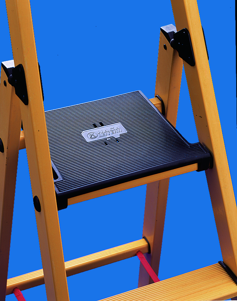 Stufenstehleitern aus Fiberglas, mit Sicherheitsbrücke, Ablageschale Stufenstehleitern aus Fiberglas, mit Sicherheitsbrücke, Ablageschale