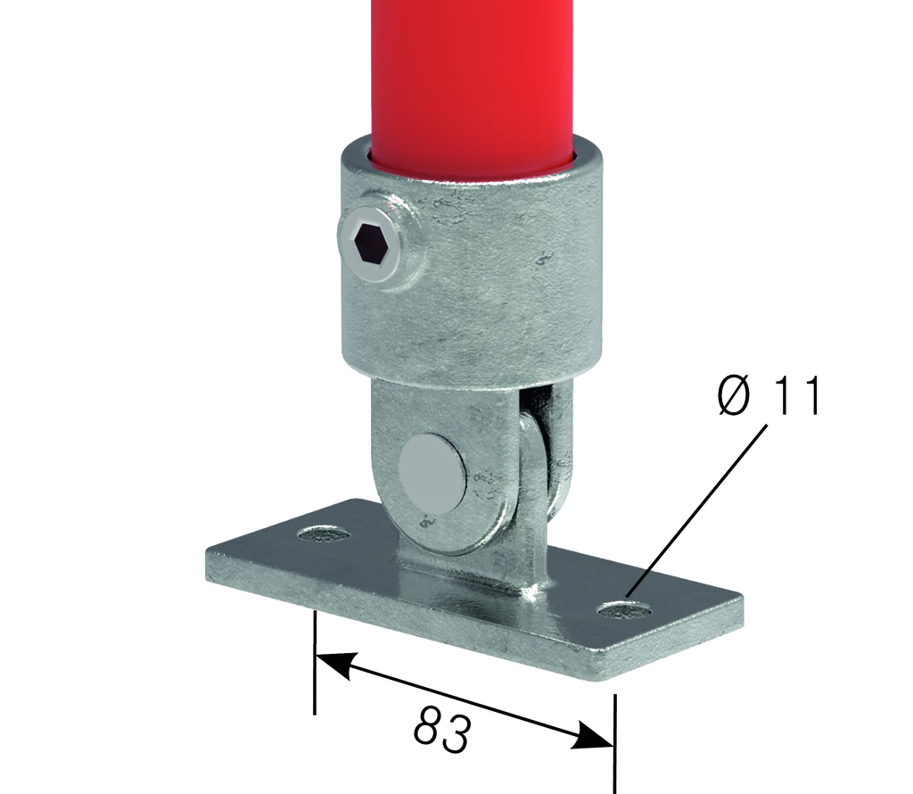 Boden-/Wandplatte mit Gelenkanschluss Boden-/Wandplatte mit Gelenkanschluss