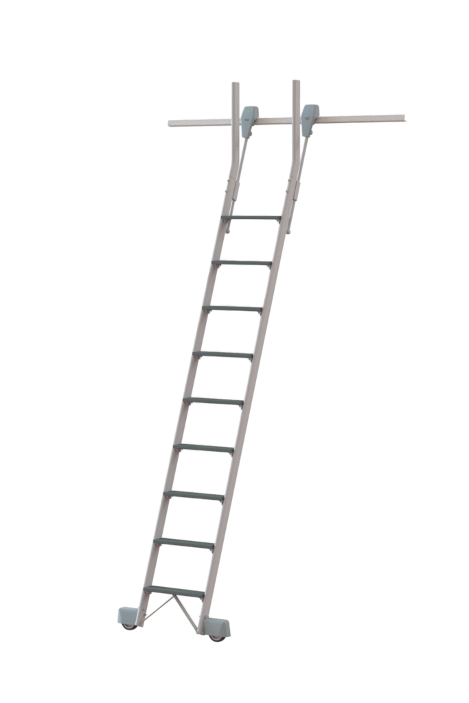 Regalleitern aus Alu, Ovalrohr