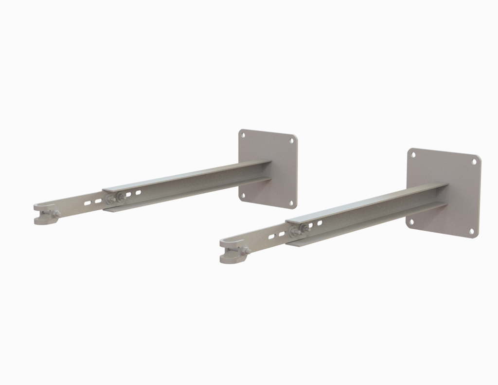 Wandbefestigung verstellbar, Ø 34, Edelstahl, V4A