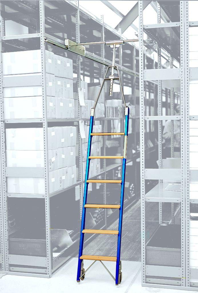 Regalleitern für Regalgänge, Regalleitern für Regalgänge,