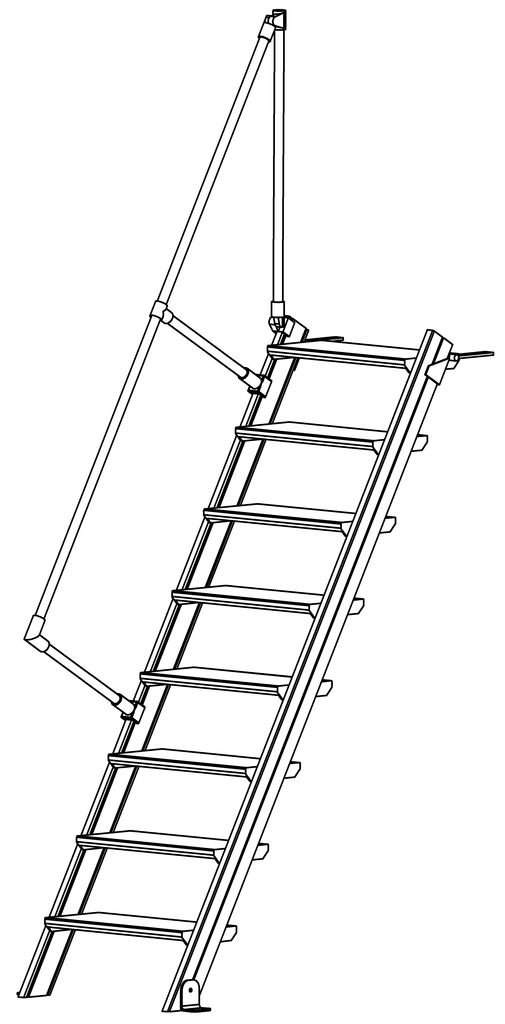 Selbstbautreppen, LW 800mm, Stufen aus Alu, Neigung 45° Selbstbautreppen, LW 800mm, Stufen aus Alu, Neigung 45°