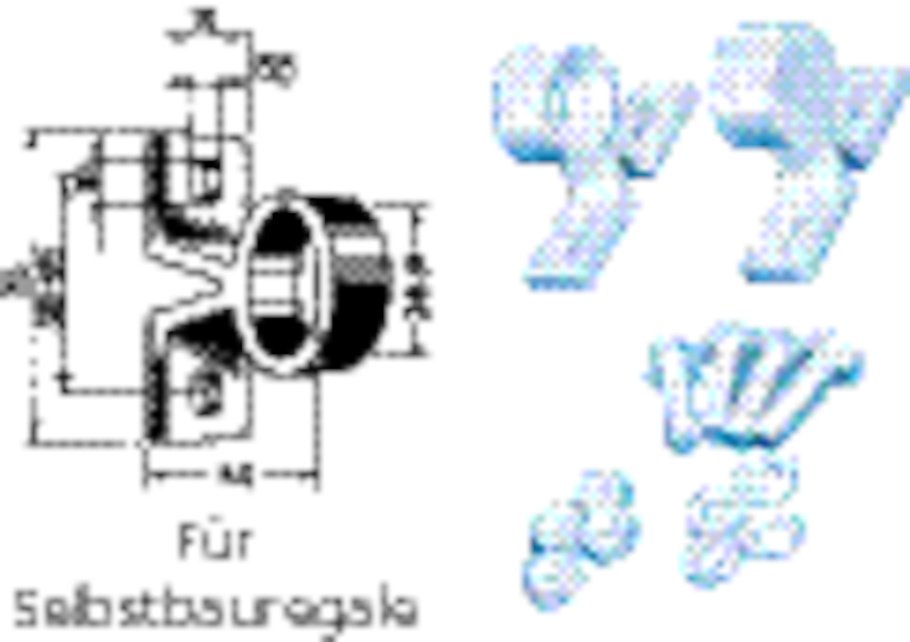 Rohrhalter für Selbstbauregale, Blechschrauben Rohrhalter für Selbstbauregale, Blechschrauben