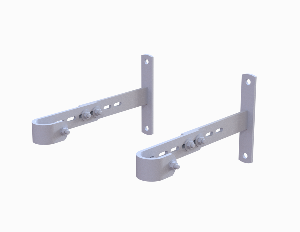 Wandbefestigung verstellbar, Ø 48, Mauerwerk, Stahl, feuerverzinkt