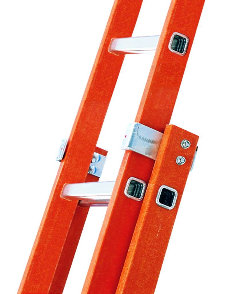 Schiebeleiter aus Fiberglas mit Alu-Sprossen Schiebeleiter aus Fiberglas mit Alu-Sprossen