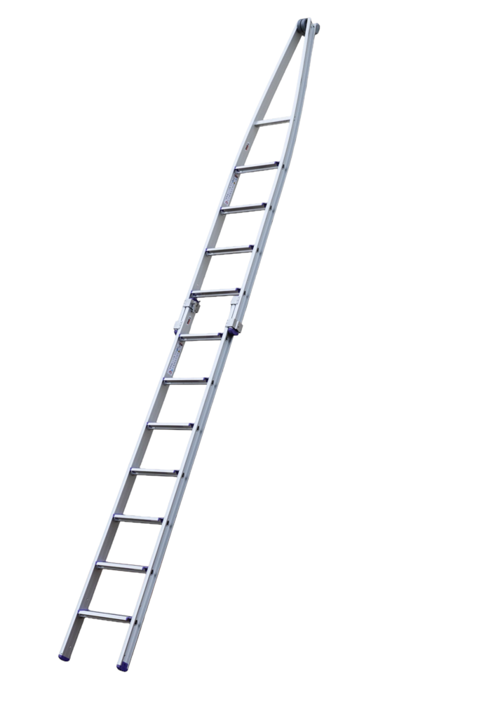 Glasreinigerleiter aus  Alu, eloxierte Holme, Stufen Rutschklasse  R13