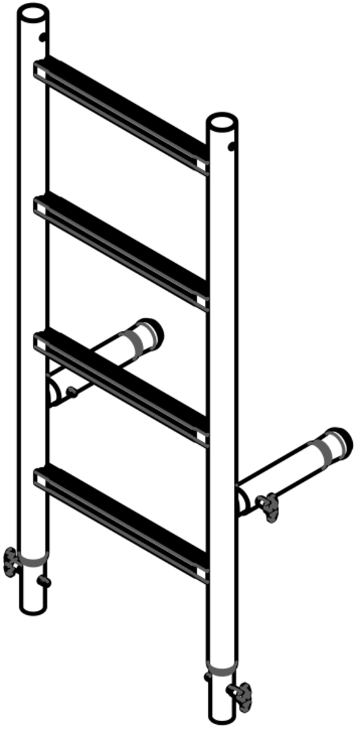 Schiffs-Rettungsleiter Mittelteil mit Abstützung Schiffs-Rettungsleiter Mittelteil mit Abstützung