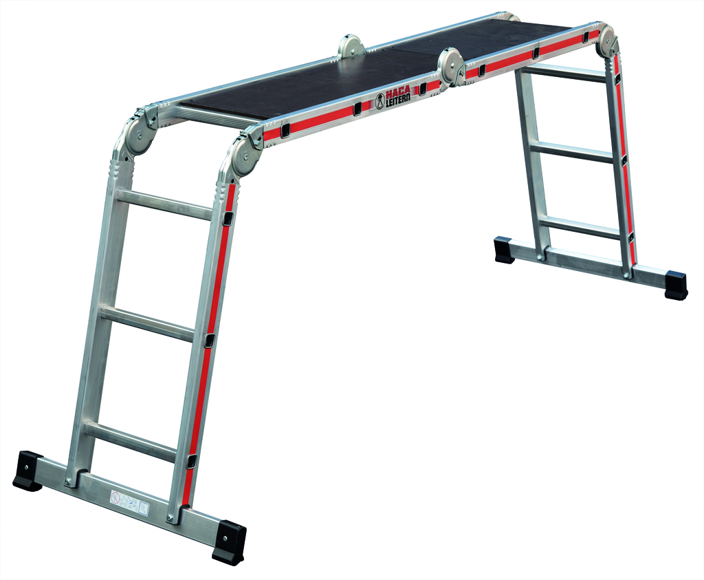 Klappleitern aus Alu, mit Traverse oben und unten Klappleitern aus Alu, mit Traverse oben und unten