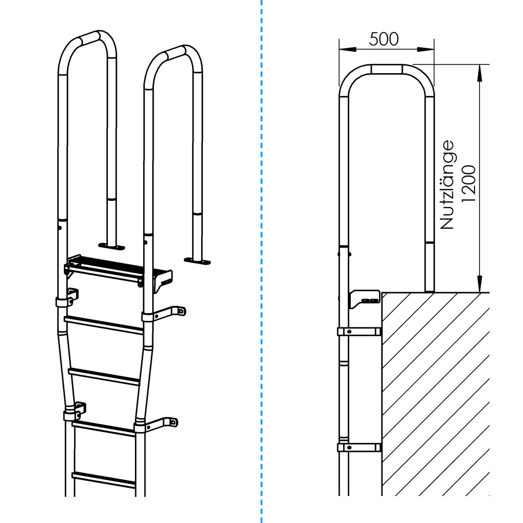 Holmbügel mit langen Schenkeln Holmbügel mit langen Schenkeln