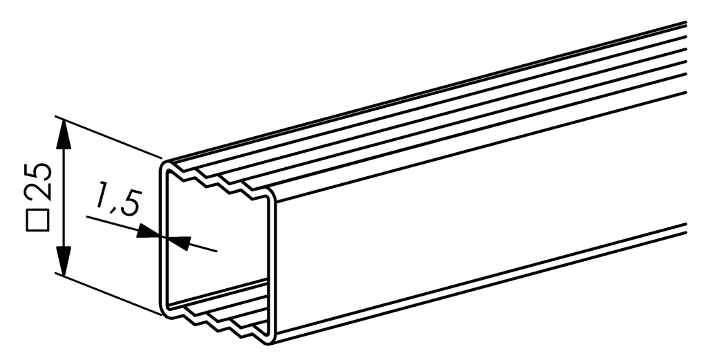 Quadratisches Sprossenprofil Quadratisches Sprossenprofil