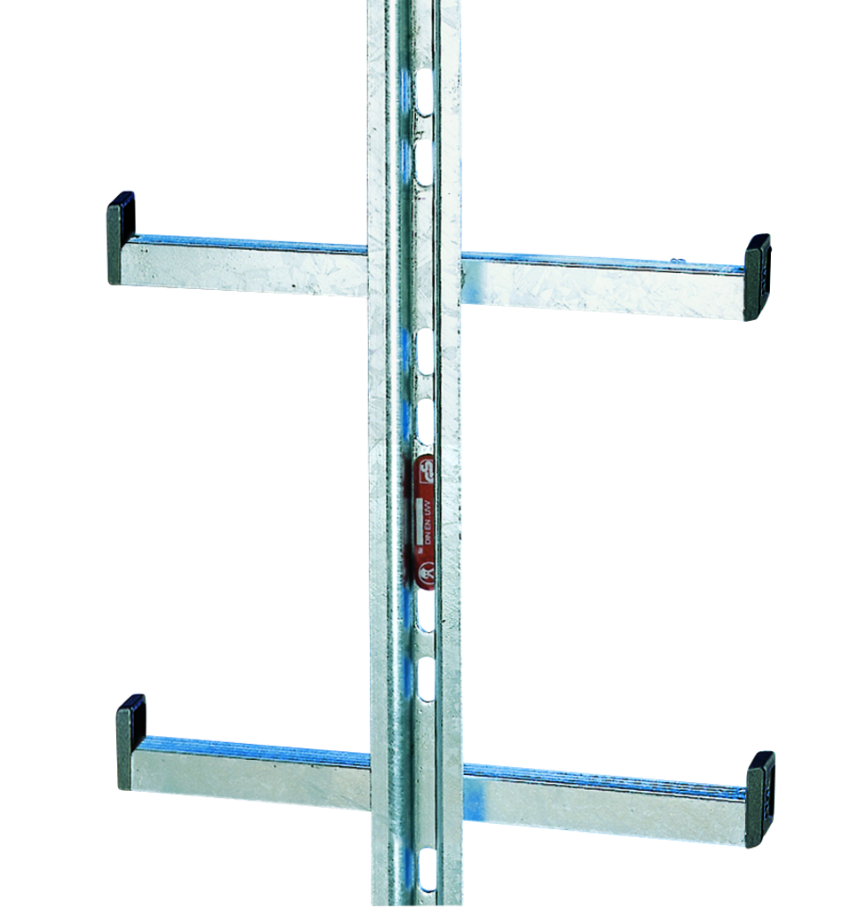 Einholm-Leiter aus Edelstahl LW 400 mm mit Rohrprofil-Sprossen Einholm-Leiter aus Edelstahl LW 400 mm mit Rohrprofil-Sprossen