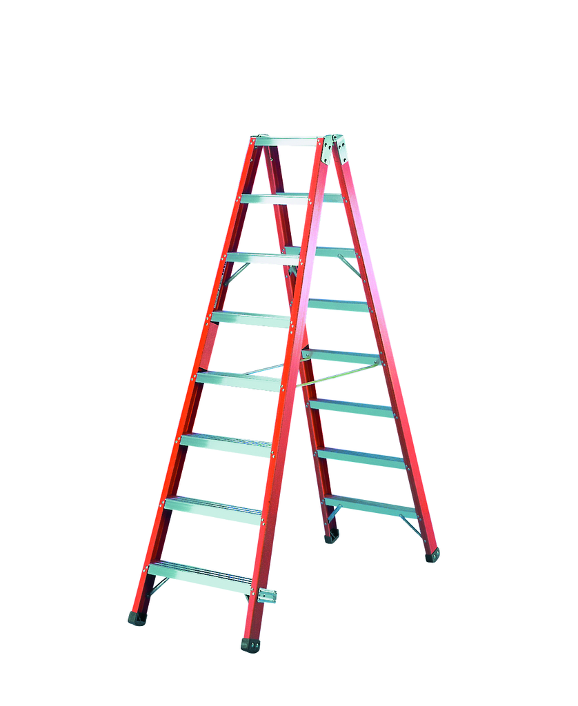 Doppelstufenstehleitern, Fiberglas mit Alustufen Doppelstufenstehleitern, Fiberglas mit Alustufen