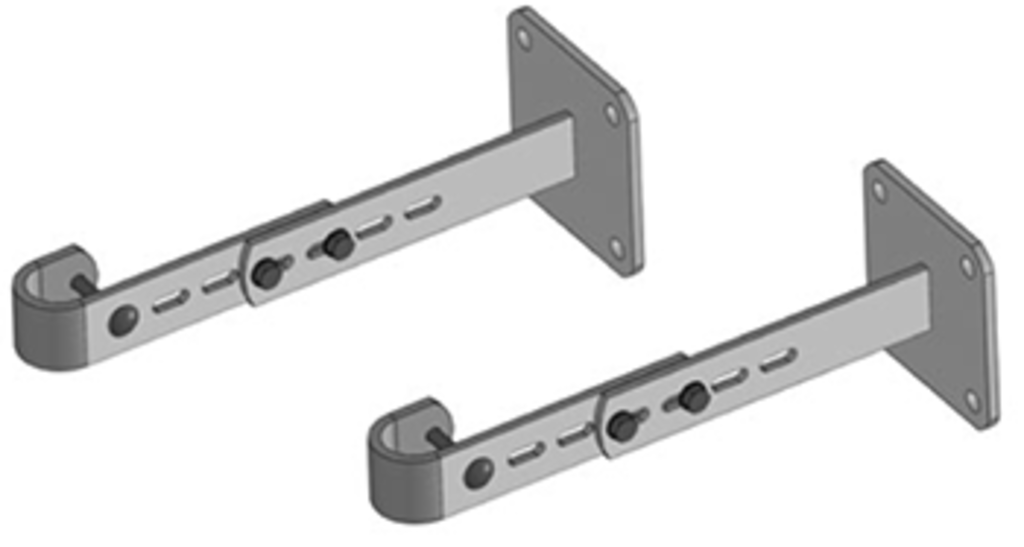 Wandbefestigung mit Leiteranschlussteil 270 – 400 mm (Platte) Beton Ø 48 mm Wandbefestigung mit Leiteranschlussteil 270 – 400 mm (Platte) Beton Ø 48 mm