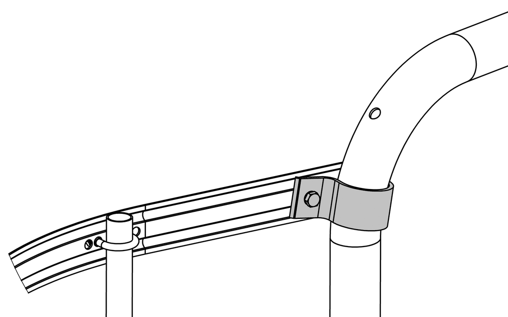 Anschluss Rückenschutz an das Übersteigteil Anschluss Rückenschutz an das Übersteigteil