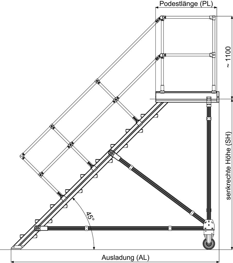 3546560010_002 Podesttreppen rollbar, LW 600 mm