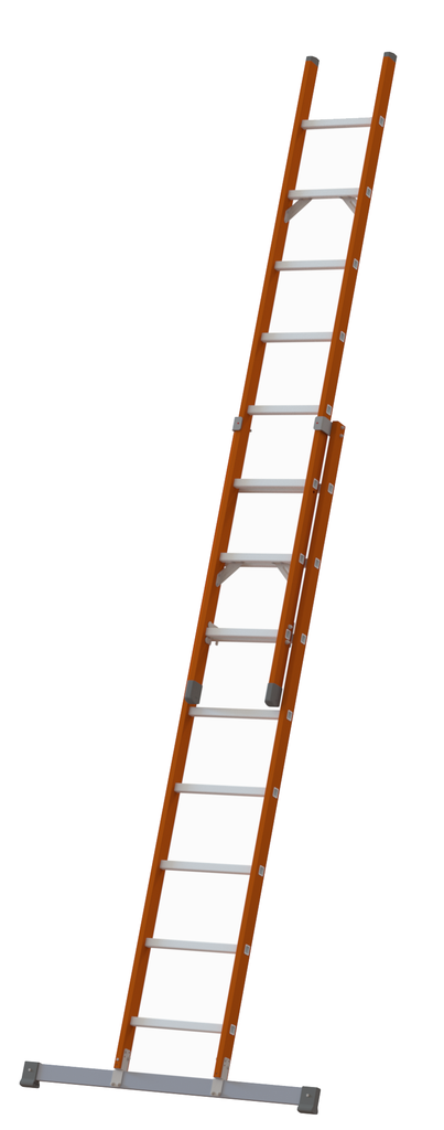 Schiebeleiter aus Fiberglas mit Alu-Sprossen Schiebeleiter aus Fiberglas mit Alu-Sprossen