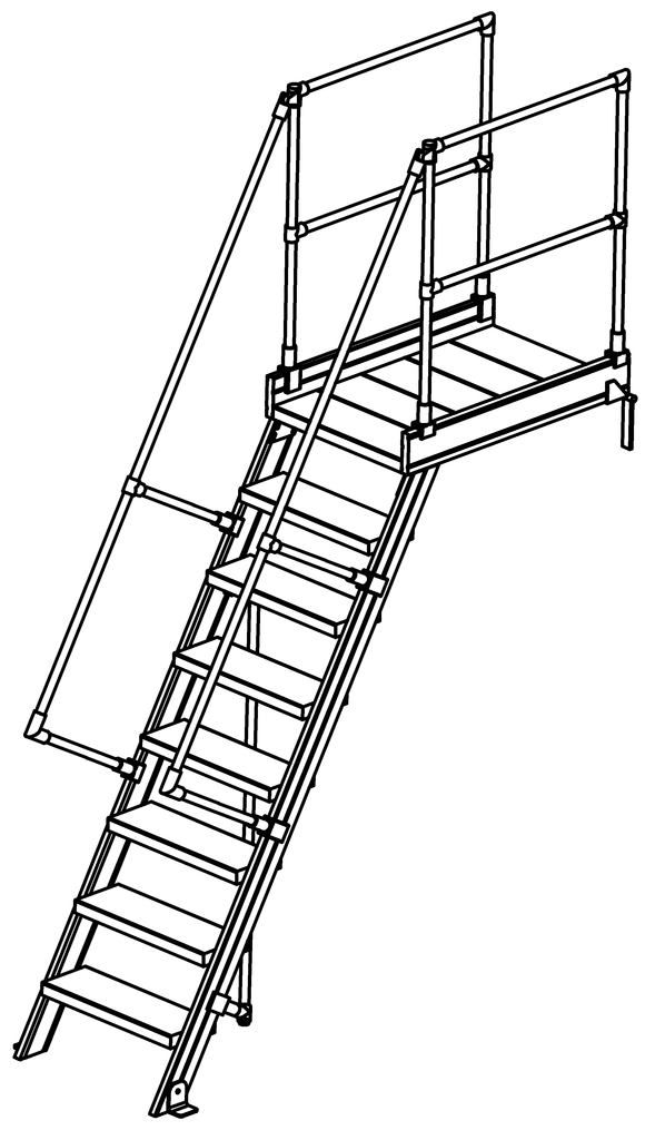 Podesttreppen ohne Stützteil, LW 800, Neigung 60° Podesttreppen ohne Stützteil, LW 800, Neigung 60°
