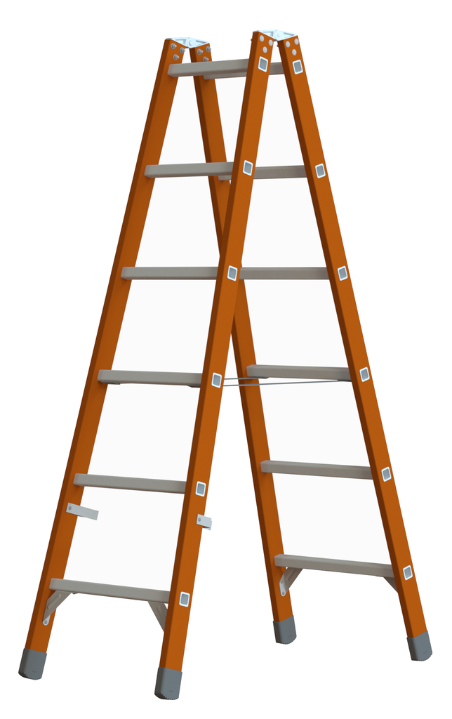 Stehleiter aus Fiberglas, Sprossen aus Alu Stehleiter aus Fiberglas, Sprossen aus Alu