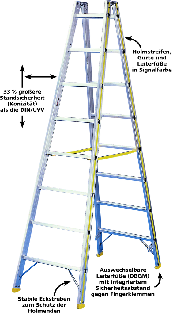 6027000008_001_Beschreibung Stehleitern aus Alu, Sprossen-Mehrfach-Bördelung