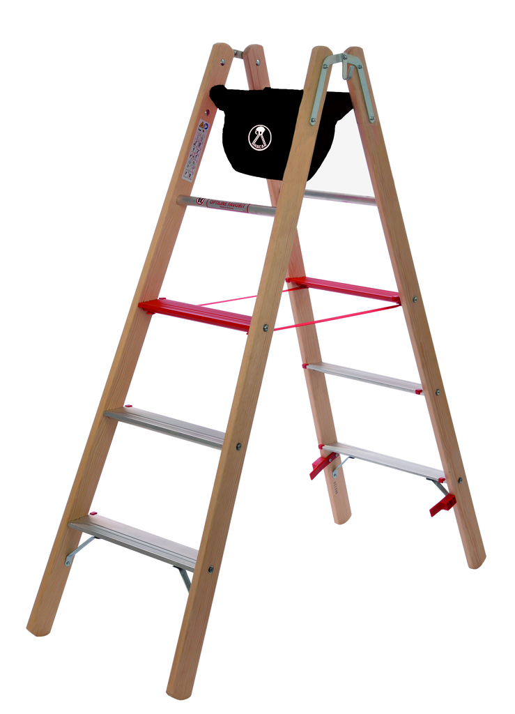 Stehleitern aus Holz, Alustufen Stehleitern aus Holz, Alustufen