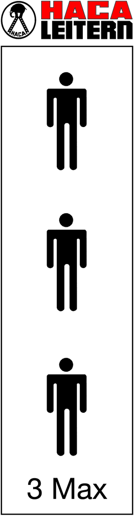 Schild -zul. Belastung- f. 3-tlg-Schiebeleiter Schild -zul. Belastung- f. 3-tlg-Schiebeleiter