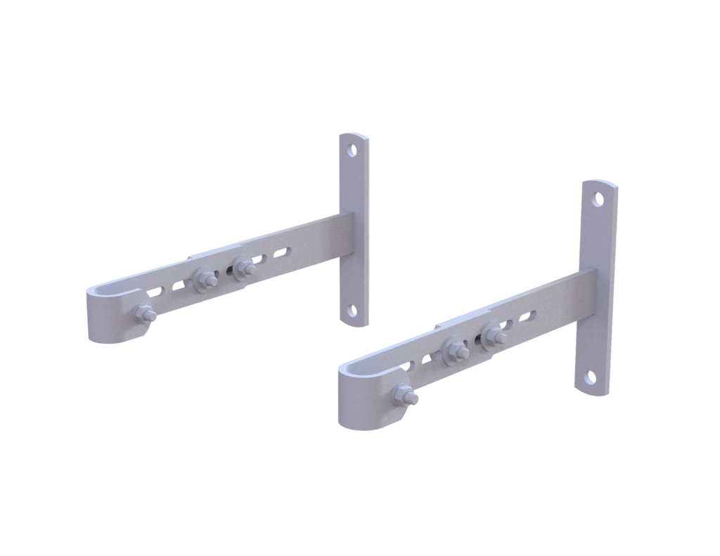 Wandbefestigung verstellbar, Ø 34, Mauerwerk, Stahl, feuerverzinkt