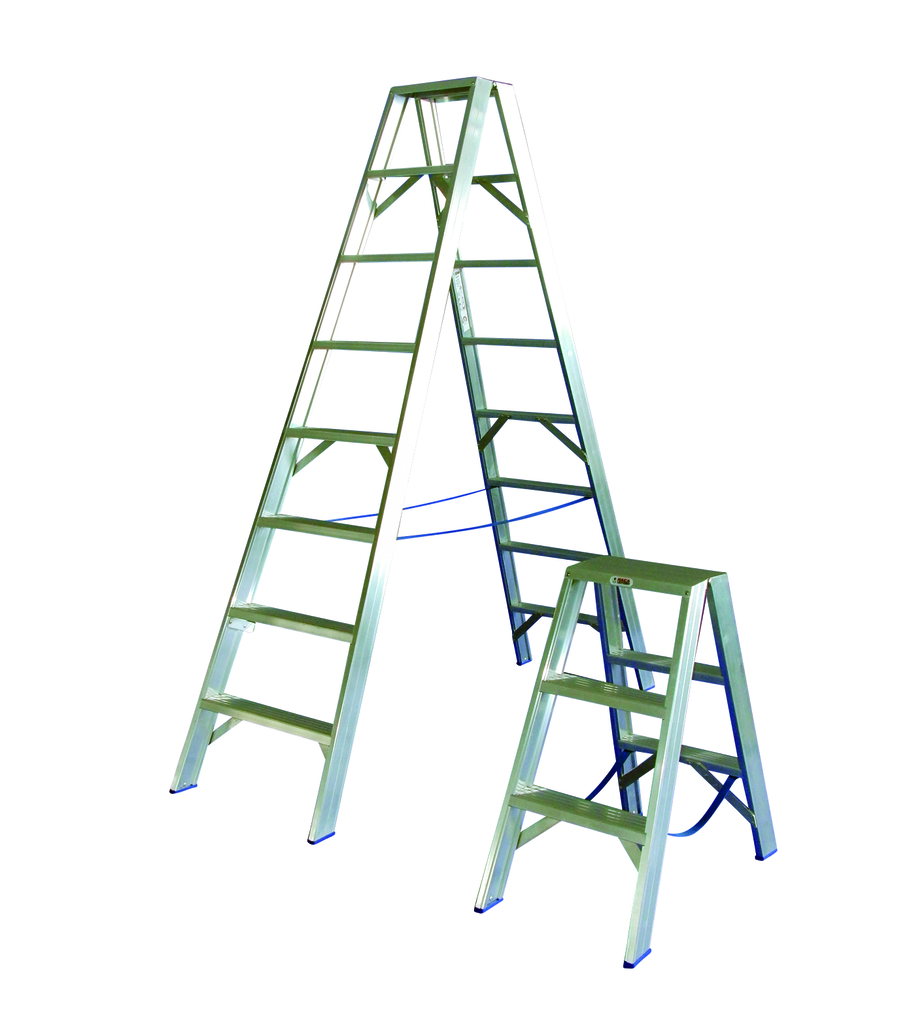 Doppelstufenstehleiter aus Alu Doppelstufenstehleiter aus Alu