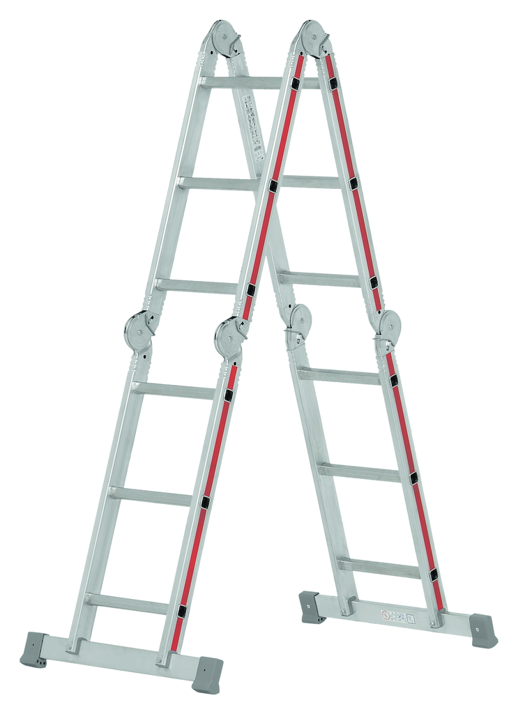 Klappleitern aus Alu, mit Traverse oben und unten Klappleitern aus Alu, mit Traverse oben und unten