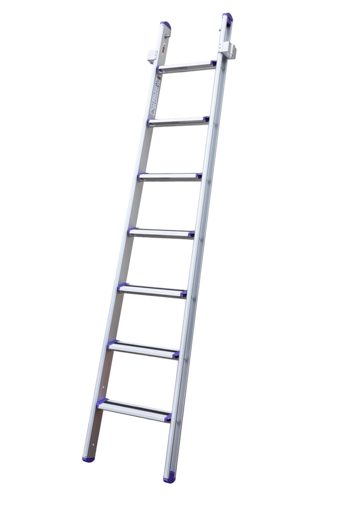 Glasreinigerleiter aus  Alu, eloxierte Holme, Stufen Rutschklasse  R13