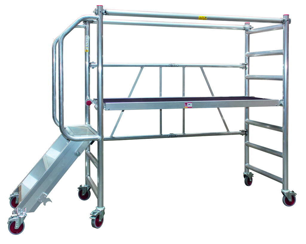 Klappbares Minigerüst aus Alu mit Treppe Klappbares Minigerüst aus Alu mit Treppe