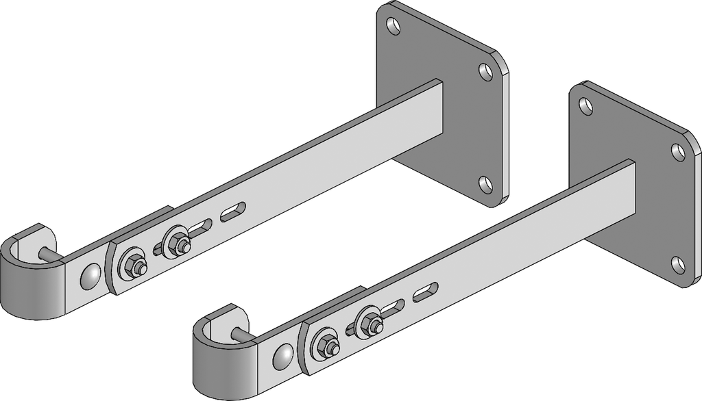 Wandbefestigung mit Leiteranschlussteil 400 – 475 mm (Platte) Beton Ø 48 mm Wandbefestigung mit Leiteranschlussteil 400 – 475 mm (Platte) Beton Ø 48 mm