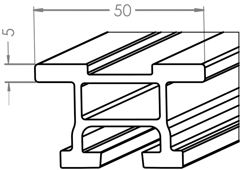 Fallschutzschienen aus Aluminium in Herstellungslängen,VarioRail-Profil