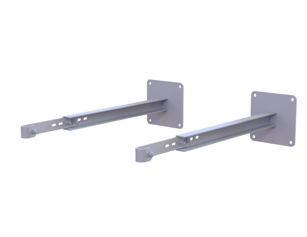 Wandbefestigung verstellbar, Ø 34, Mauerwerk, Stahl, feuerverzinkt