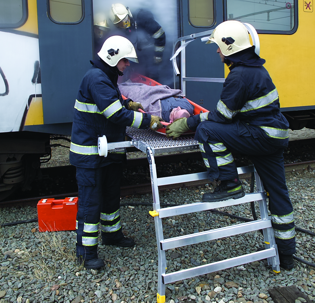 Rettungsplattform Höhenverstellbar 0,82 m bis 1,44m