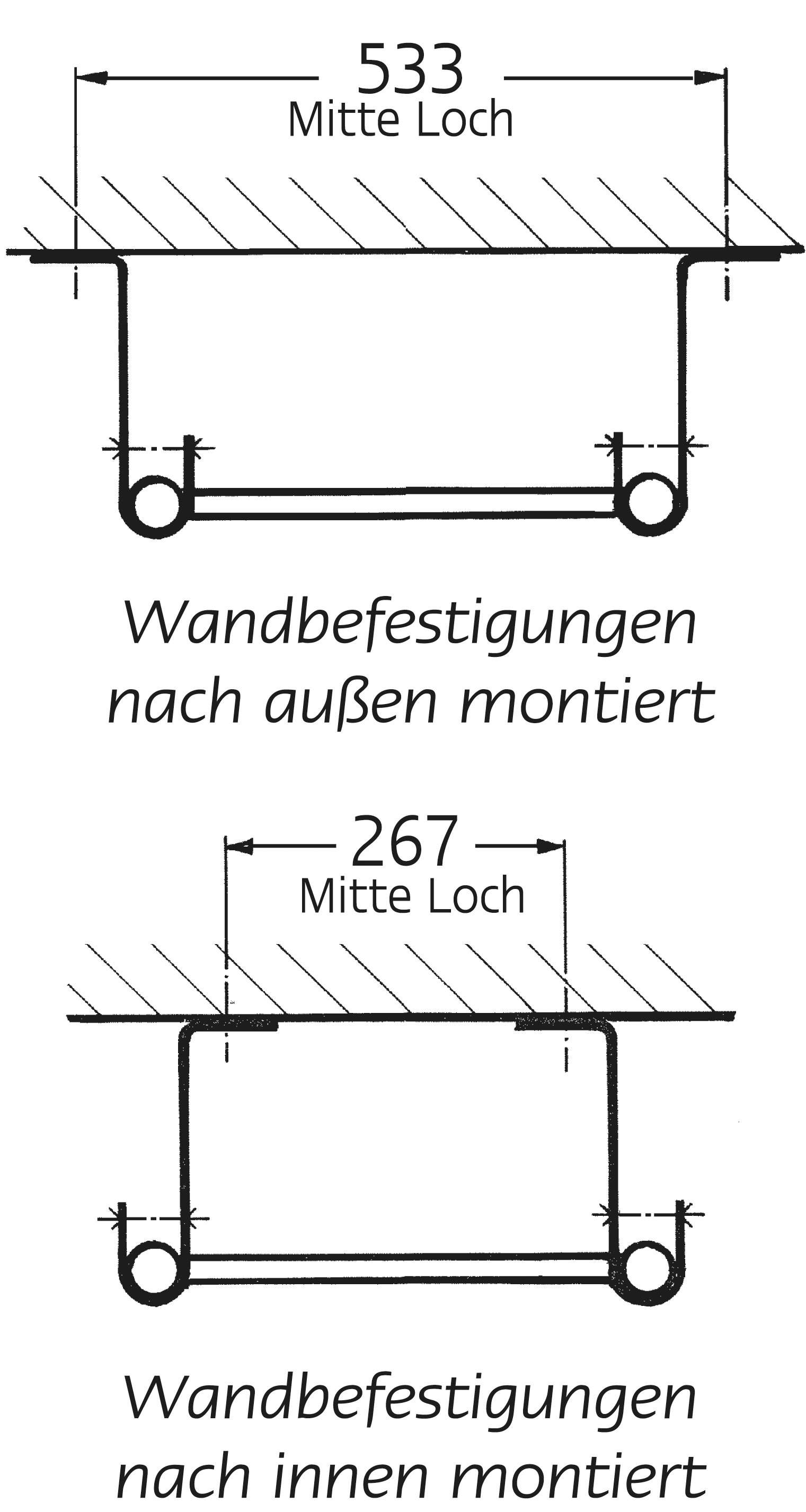 Grundleiter aus Edelstahl LW 366 mm mit U-Profil-Sprossen