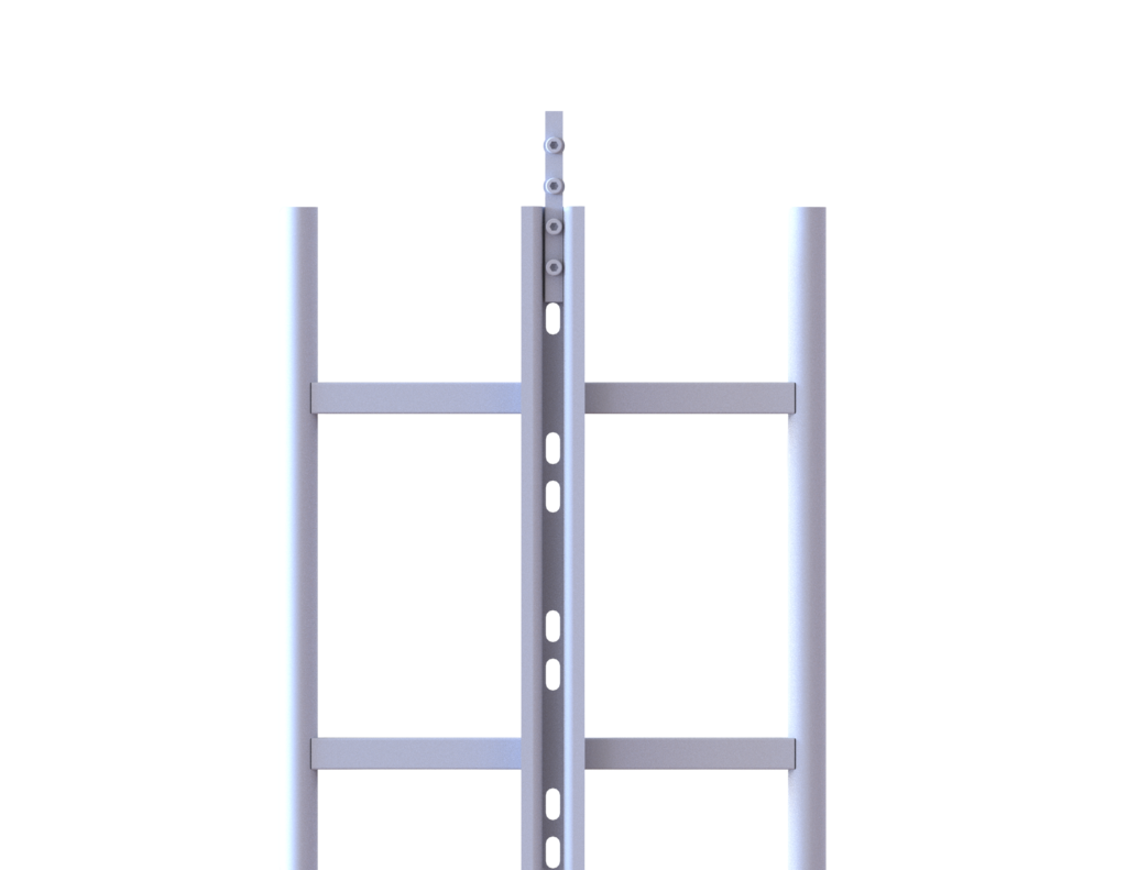 Einholm-Leiter aus Stahl LW 400 mm mit Rohrprofil-Sprossen