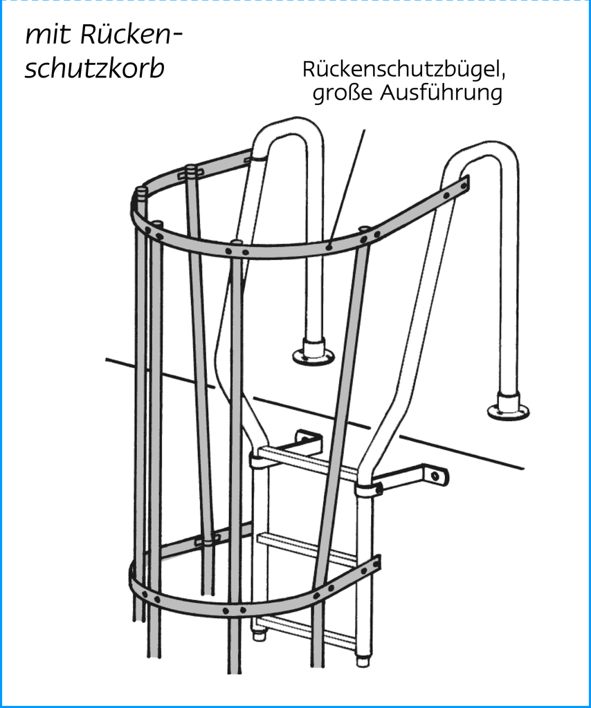 Großer Rückenschutzbügel für Ausstiegsteil mit Rückenschutzkorb
