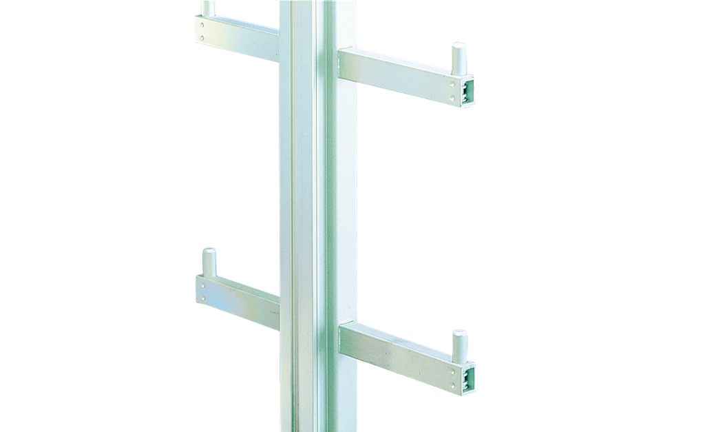 Einholmleiter aus Aluminium mit durchgehnder seitlicher  Abrutschsicherung Einholmleiter aus Aluminium mit durchgehnder seitlicher  Abrutschsicherung