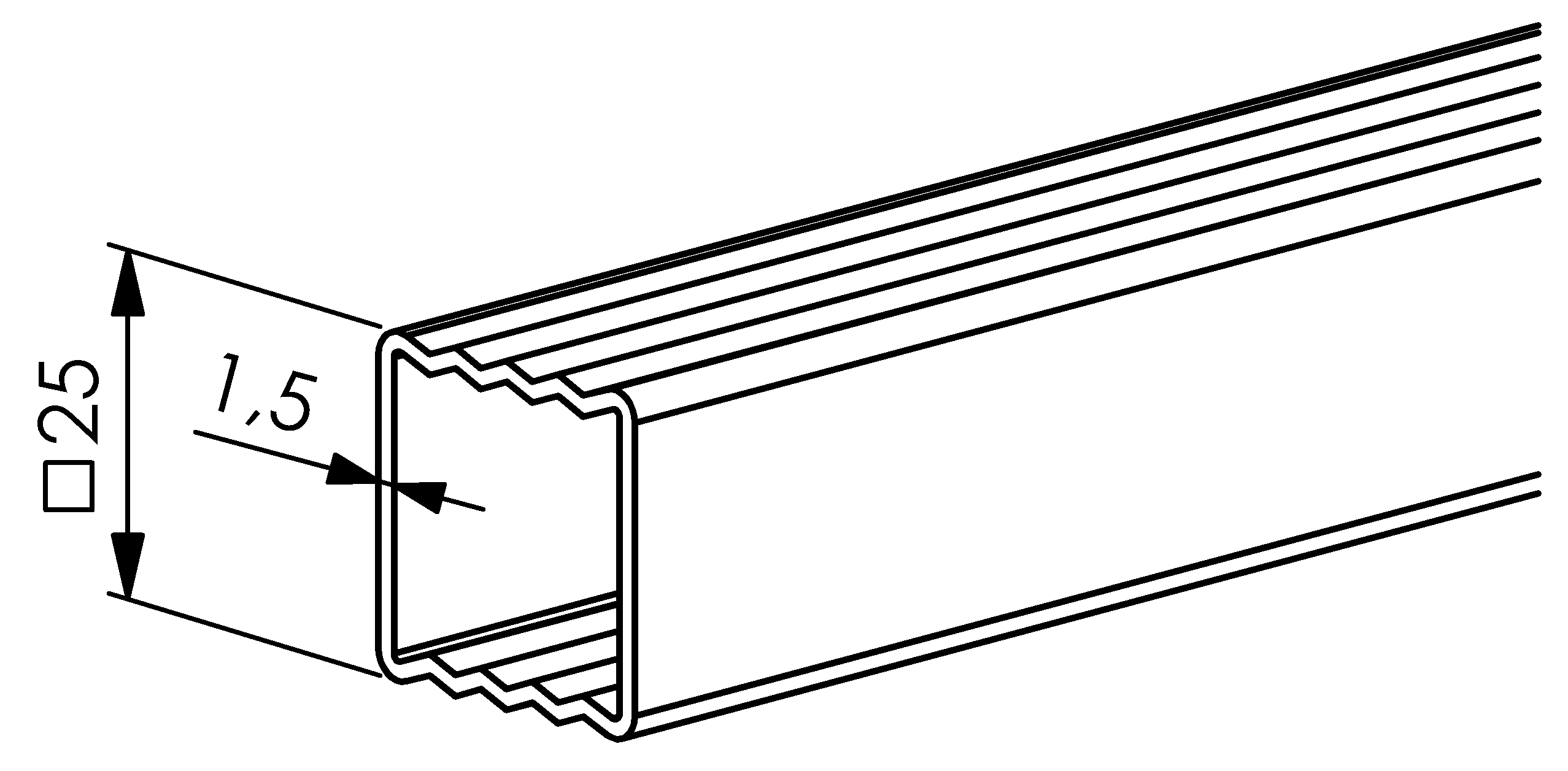 Quadratisches Sprossenprofil Quadratisches Sprossenprofil