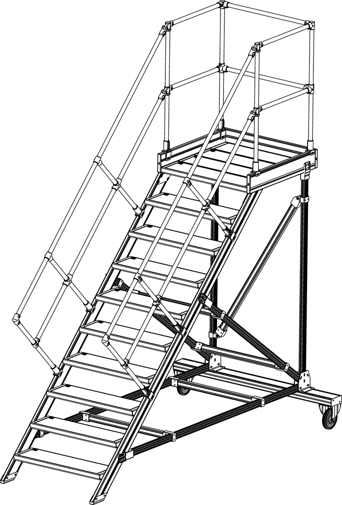 Podesttreppen rollbar, LW 600 mm