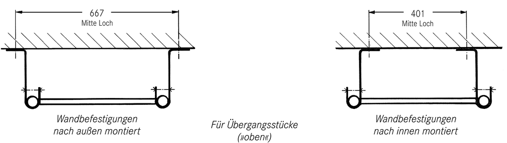 Übergangsstück aus Stahl LW 366 mm LW oben ??? mit U-Profil-Sprossen