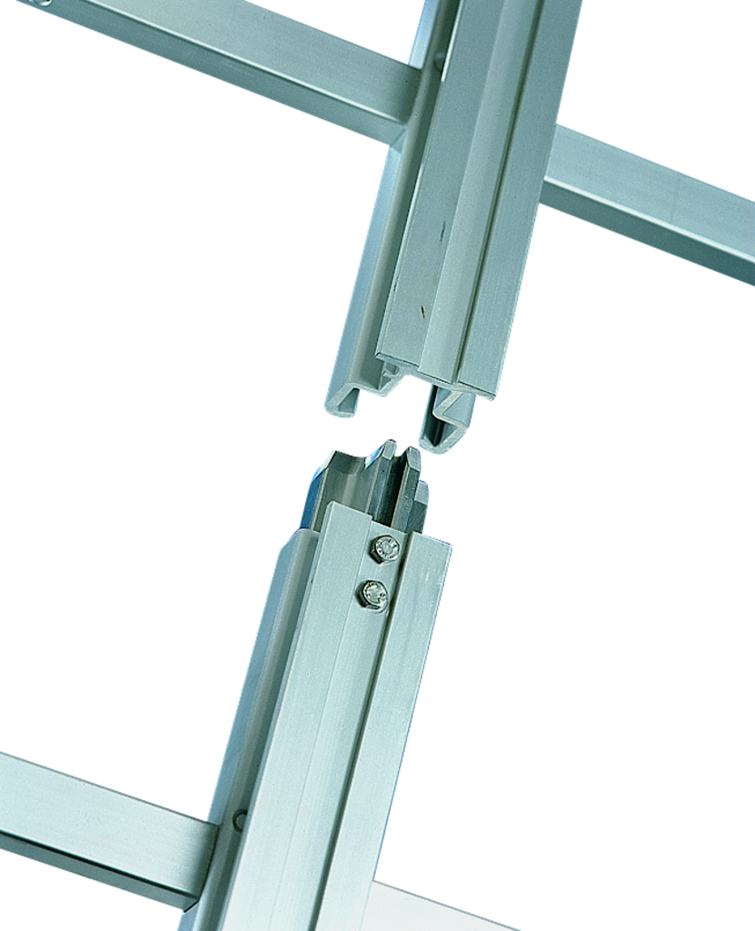 Einholmleiter aus Aluminium mit durchgehnder seitlicher  Abrutschsicherung Einholmleiter aus Aluminium mit durchgehnder seitlicher  Abrutschsicherung