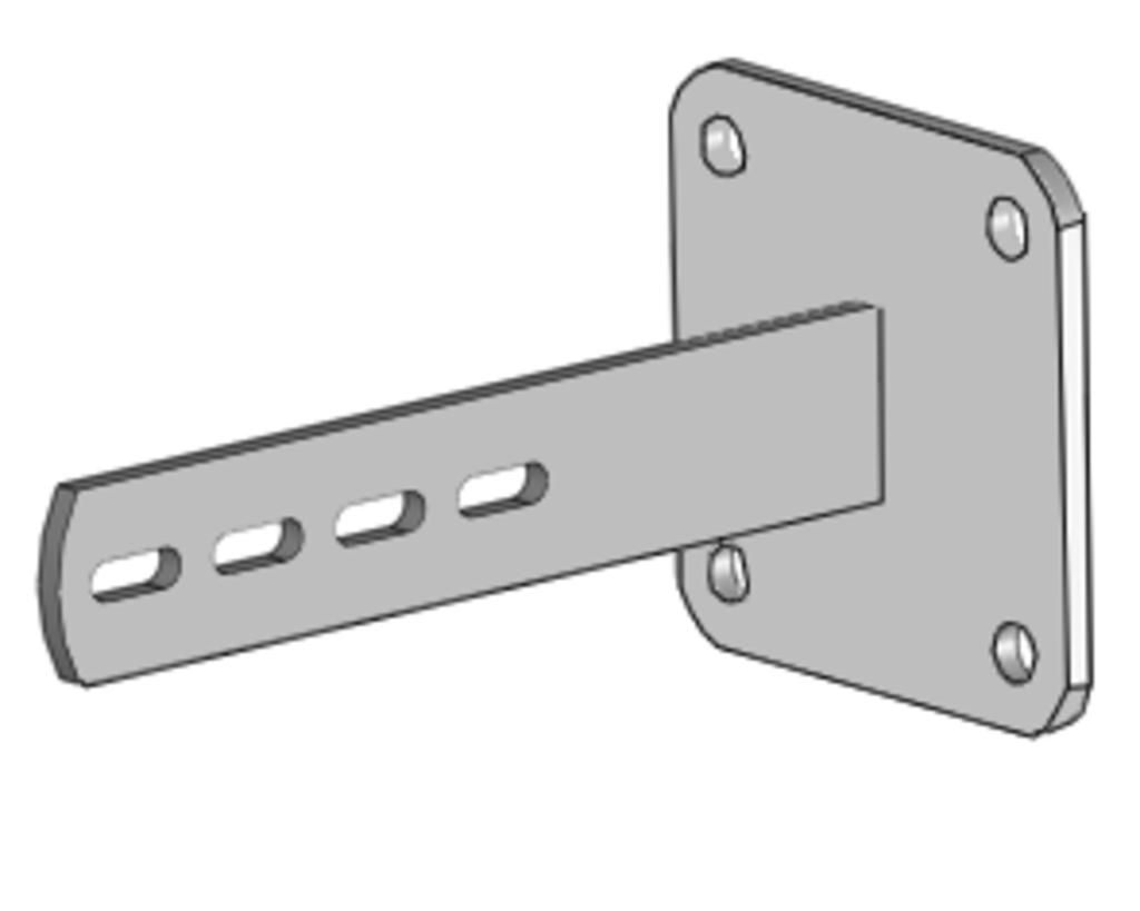 Wandhalter 270 – 400 mm (Platte) Beton Ø 48 mm