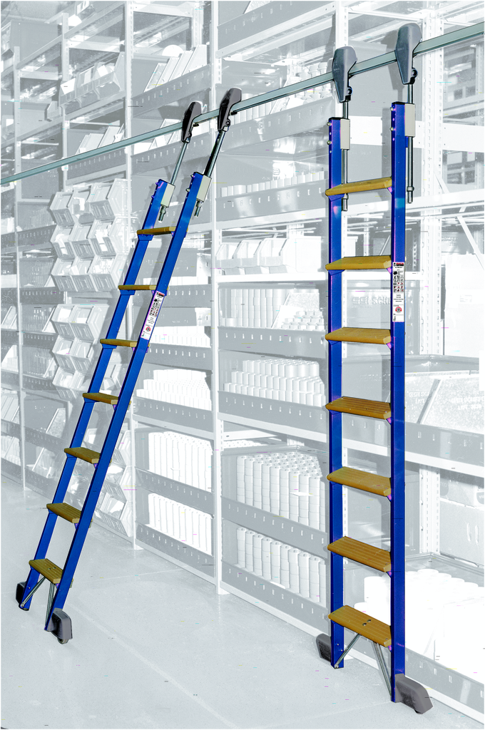 Regalleitern für Einzelregale, Regalleitern für Einzelregale,