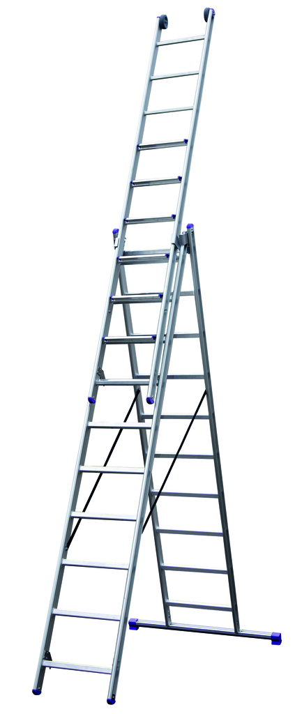 3-tlg. Hybrid-Kombinationsleiter, eloxierte Holme 3-tlg. Hybrid-Kombinationsleiter, eloxierte Holme