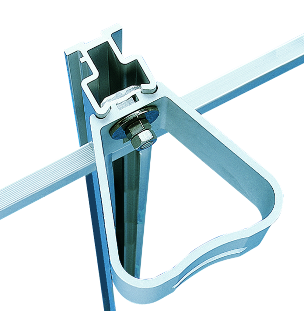 Einholmleiter aus Aluminium mit durchgehnder seitlicher  Abrutschsicherung Einholmleiter aus Aluminium mit durchgehnder seitlicher  Abrutschsicherung